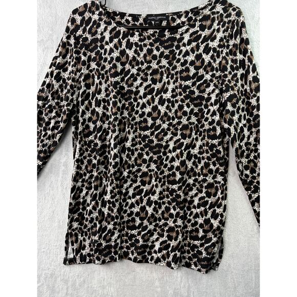 Mario Serrani Italy crew neck long sleeve leopard print top – size M - Picture 6 of 6